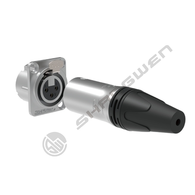 Audio Video Equipment 10A Rated XLR Male Connector with Waterproof Silver-Plated Contacts and DMX Thread Coupling Shell
