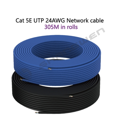 Cat5E 24awg UTP 24awg 4 Pair Cat5e Lan Cable OEM Bare Copper Wire UTP Ethernet Cable