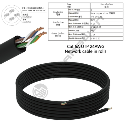 Cat6a UTP Cable Cat6 UTP 24AWG RJ45 Copper LED Cord Copper Luminous 4p PVC LSZH Jacket Indoor LAN Ethernet Networking