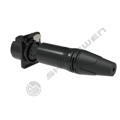 Indoor Audio XLR 5 Pin Male DMX Lighting Jack Black Gold Contacts Female/Male Plug Socket 5 Pin Xlr Connector