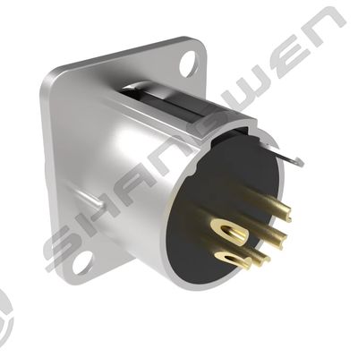 5-Pin XLR Male Audio Connector IP40 Zinc Alloy Shell in Gold Indoor Microphone Audio Cable Plug in Black Silver XLR 5 pole