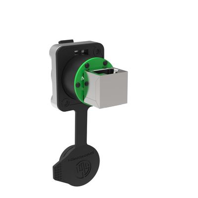 Waterproof Ip65 Angled Top Network Plug Panel Mount Outdoor Audio Industrial Rj45 Female Ethernet Chassis Connector