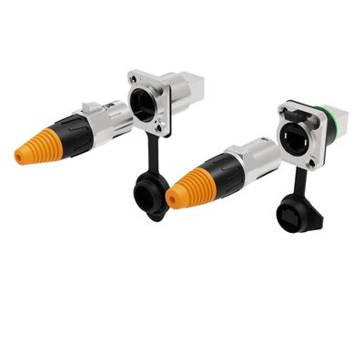 Outdoor IP65 Rated 8-Pin Network Bridge RJ45 Connectors Socket 8 Core Male Signal Chassis Connector 8-Pin  RJ45 Connectors