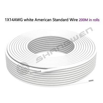 Power Cord White 14AWG Stranded Conductor Wire 600V 105 VW-1 PVC Wire  UL AWM 1015 14AWG 105℃ 600V VW-1 UL FT1 600V PVC Wire