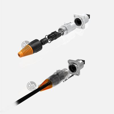 IP65 Waterdicht Rj45 Man en Vrouw Connector Metalen knop Upgrade Model