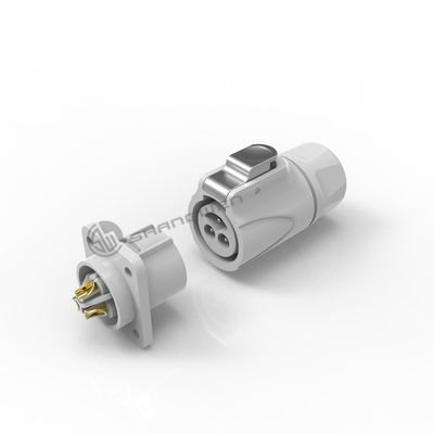 Witte IP67 Power Connector Plug Vochtbestendig 3 Core Man Powercon