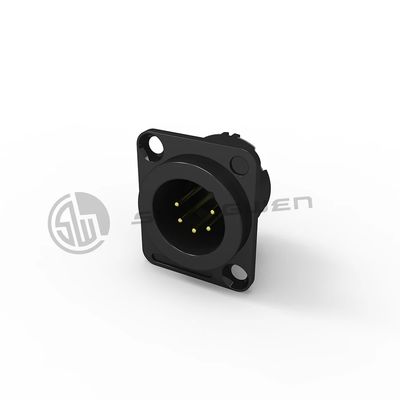 Vrouwelijke D-vorm IP67 connector accessoires in zwart/geel Pack van 10