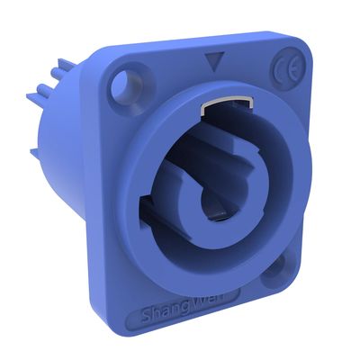 Poweron LED-scherm-display Audio-connector Socket 20A Blauw 3 Vrouwelijk paneelmontage IP44