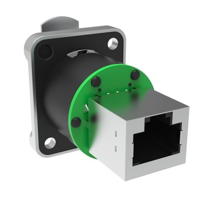 Panel Mount Waterdicht Rj45 Netwerk Connector Rechthoek Schild Vrouwelijk RJ45 Connector