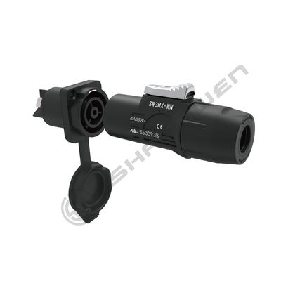 Industriële mannelijke en vrouwelijke stroomconnector waterdicht Ip65 buiten