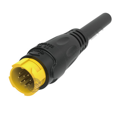 M19 Connector 9pin Geel 5A Soldeer Overgevormde Aluminiumlegering Shell Nylon IP67