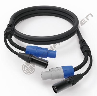 Female Male Powercon Combinatiekabel 3PIN DMX SJT Signaal Stroom 2in1 Cat6 RJ45 Cat5E Afgeschermde CAT6a Cat5e Netwerkkabel