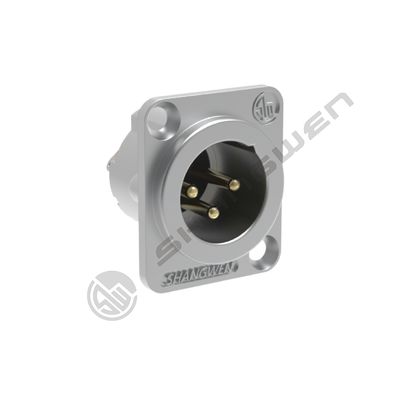 Mini D-Type XLR Audio Connector 3-pins Mannelijke Socket Zinklegering Behuizing Paneelmontage Jacks voor Audio Luidspreker Microfoon XLR Vrouwelijk