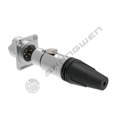 Audio IP40 Protection XLR Mount Connector voor zilveren 4-pool draadloze DMX-kabel in industriële elektronica