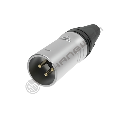 Audio-video-apparatuur 10A Klassificeerde XLR-mannelijke connector met waterdichte zilvergeplatte contacten en DMX-draadkoppelingshel