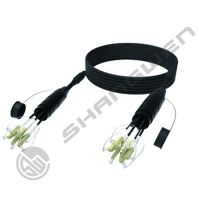 Netwerk draagbare glasvezelkabel spoel met SC/LC/FC connector en 4/6/8 kernen Multimode OM2/OM3/OM4 kabel trommel