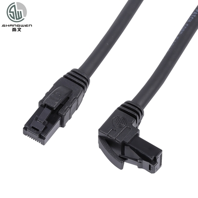 UTP Cat5e 90 graden Hoek RJ45 Connector Gestrande Netwerkkabel Terminal 8P8C Kristallen Kop Plug