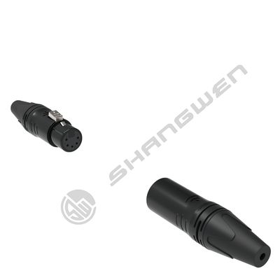 Indoor Audio XLR 5 Pin Male DMX Lighting Jack Black Gold Contacts Female/Male Plug Socket 5 Pin Xlr Connector
