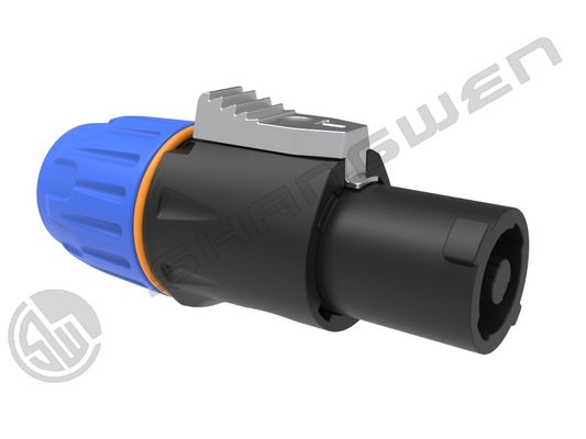 IP65 4-Pin Female Speaker Connector Glass Reinforced Alloy Nylon Housing with 3P Male for 6-15mm Cable Copper Rated Current 30A