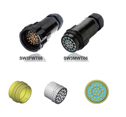 19-Pin Socapex Power Extension Cable with PVC Housing Copper Electrical Plug and Multipin Male Female Connectors IP67 Level