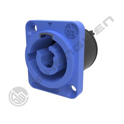 Poweron LED-scherm-display Audio-connector Socket 20A Blauw 3 Vrouwelijk paneelmontage IP44