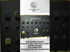 IP67 M19 Connector 6pin Geel 15A Soldeer Overgevormde Aluminiumlegering Shell Nylon